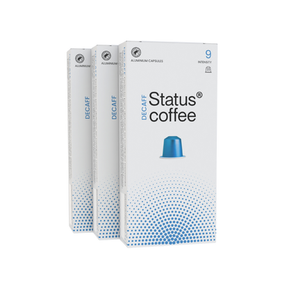 Pack de 120 cápsulas de café descafeinado Status Coffee, aluminio, intensidad 9